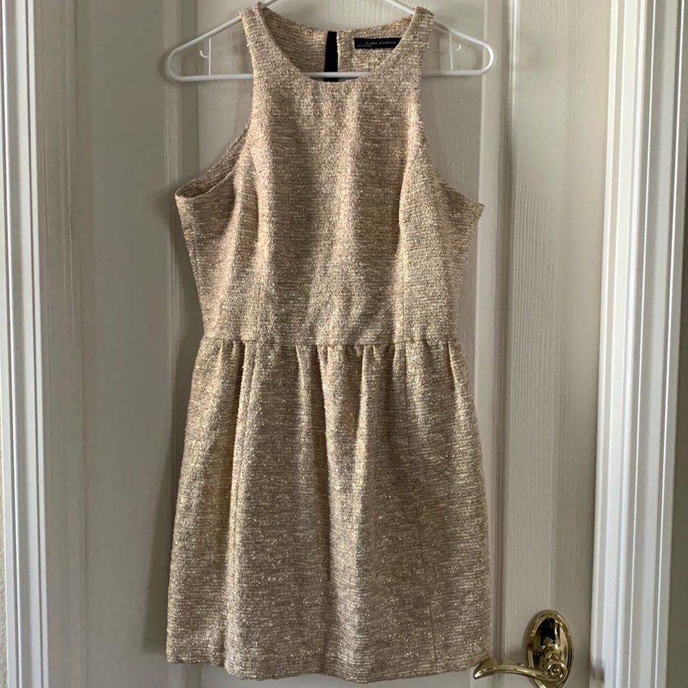 Gold Zara dress, size Medium